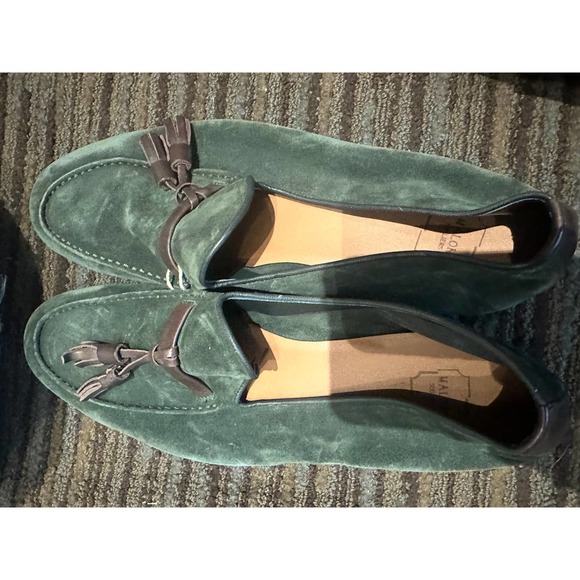 Malone Souliers Green Suede Loafers Alberto Size 43 NWOT - Picture 1 of 2